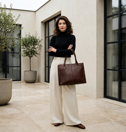 The Executive Tote: Crocodile-Embossed Edition